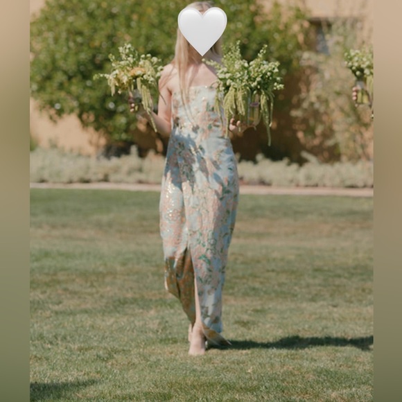 Tory Burch brocade pale blue dress size 0/2 - Picture 2 of 4